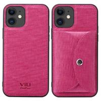 Vili T iPhone 12 Mini Hoesje met Magnetisch Portemonnee - Hot Pink