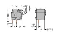 WAGO 255-763 Federkraftklemmblock 2.50mm² Polzahl (num) 1 Lichtgrau 300St.