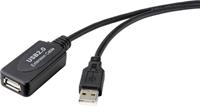 Renkforce USB-kabel USB 2.0 USB-A stekker, USB-A bus 10.00 m Zwart Actief met signaalversterking RF-4535084