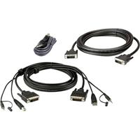 ATEN KVM Aansluitkabel [1x DVI-D-stekker, USB-A 2.0 stekker, Jackplug male 3.5 mm - 1x DVI-D-stekker, USB 2.0 bus A, Jackplug male 3.5 mm] 1.80 m Zwart