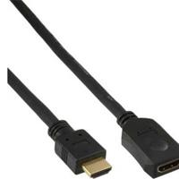InLine HDMI Cable High Speed Cable male to female gold plated black 1m