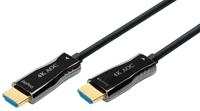 Digitus HDMI / Glasvezel Aansluitkabel HDMI-A stekker, HDMI-A stekker 15.00 m Zwart AK-330125-150-S Ultra HD-HDMI, High Speed HDMI met ethernet HDMI-kabel