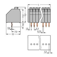 WAGO 250-302 Federkraftklemmblock 0.50mm² Polzahl (num) 2 Grau 720St.