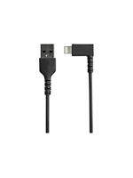 startech .com Premium USB-A naar Lightning Kabel 1m Zwart - Robuuste 90° haakse USB Type A naar Lightning Charge & Sync Oplaadkabel met Aramide Vezels - Apple MFi Cert. - iPhone (RUSBLTMM1MBR) - Lightning-