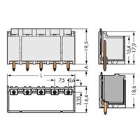 WAGO 2092-3403/200-000 Male behuizing-board 2092 Totaal aantal polen: 3 Rastermaat: 7.50 mm 100 stuk(s)