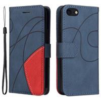 Bi-Color Series iPhone 7/8/SE (2020) Wallet Case - Blauw