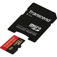 Transcend Ultimate (600x) microSDHC-kaart 8 GB Class 10, UHS-I Incl. SD-adapter