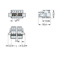 WAGO Buchsengehäuse-Kabel 2734 Polzahl Gesamt 14 Rastermaß: 3.50mm 2734-114/037-000 25St.