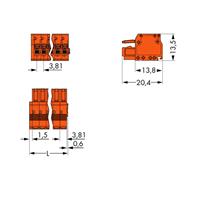 WAGO 2734-208 Female behuizing-kabel 2734 Totaal aantal polen: 8 Rastermaat: 3.81 mm 50 stuk(s)