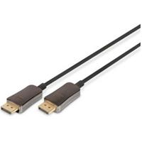 Digitus DisplayPort / Glasvezel Aansluitkabel DisplayPort stekker, DisplayPort stekker 30.00 m Zwart AK-340107-300-S Ultra HD (8K) DisplayPort-kabel
