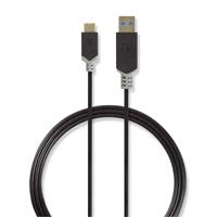 Nedis USB-Kabel / USB 3.2 Gen 1 / USB-A Stecker / USB-Typ-C ™ Stecker / 5 Gbps / 60 W / Vergoldet / 1.00 m / rund / PVC / Anthrazit / Verpackung mit