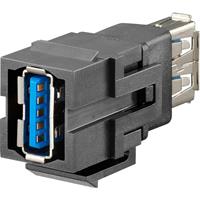 Rutenbeck USB-Keystone A 3.0 Adapter, Koppeling, dubbel KMK-USB 3.0 sw 17010660  Inhoud: 1 stuk(s)