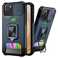 Multifunctionele 4-in-1 iPhone 12/12 Pro Hybrid Case - Navy Blauw
