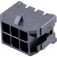 Molex 430450602 Micro-Fit 3.0 Right-Angle Header, 3.00mm Pitch, Dual Row, 6 Circuits, with Snap-in Plastic Peg PCB Lock,