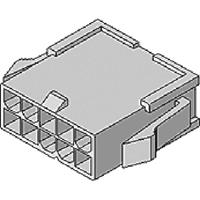 Molex 39012201 Mini-Fit Jr. Plug Housing, Dual Row, 20 Circuits, UL 94V-2, with Panel Mounting Ears, Natural