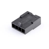 Molex 436400401 Micro-Fit 3.0 Plug Housing, Single Row, 4 Circuits, UL 94V-0, Low-Halogen, Black