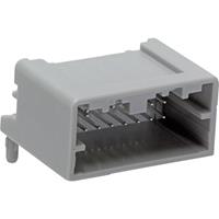 Molex 348260125 Mini50 Unsealed Right-Angle Header, Dual Row, 12 Circuit, Polarization Option B, 2.80mm Pin Length, Gray,