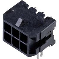 Molex 430450623 Micro-Fit 3.0 Right-Angle Header, 3.00mm Pitch, Dual Row, 6 Circuits, with PCB Press-fit Metal Retention