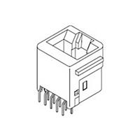 Molex 955522887 Modular Jack, Vertical, Top Entry, Through Hole, 8/8, Int. Shielded, with Ribs, Tray
