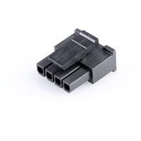 Molex 436450400 Micro-Fit 3.0 Receptacle Housing, Single Row, 4 Circuits, UL 94V-0, Black