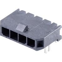 Molex 436500403 Micro-Fit 3.0 Right-Angle Header, 3.00mm Pitch, Single Row, 4 Circuits, with PCB Press-fit Metal Retentio