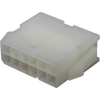 Molex 39012121 Mini-Fit Jr. Plug Housing, Dual Row, 12 Circuits, UL 94V-2, with Panel Mounting Ears, Natural