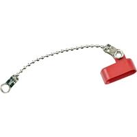 Molex 1731120103 FCT Plastic Dust Cap for Size 1 Male D-sub, Red, with 75.00mm Chain and Clip