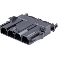 Molex 428180412 10.00mm Pitch Mini-Fit Sr. Plug Housing, Single Row, Panel Mount, 4 Circuit, Black