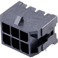 Molex 430450600 Micro-Fit 3.0 Right-Angle Header, 3.00mm Pitch, Dual Row, 6 Circuits, with Snap-in Plastic Peg PCB Lock,