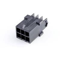 Molex 2036320601 Micro-Fit TPA Plug Housing, Dual Row, 6 Circuits, UL 94V-0, Low-Halogen, without Panel Mounts, Black