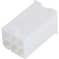 Molex 39013069 Mini-Fit Jr. Plug Housing, Dual Row, 6 Circuits, UL 94V-0, without Panel Mounting Ears, Natural