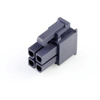 Molex 39013045 Mini-Fit Jr. Receptacle Housing, Dual Row, 4 Circuits, UL 94V-2, Black