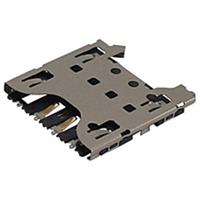 Molex 787231001 1200 pcs 1.35mm Height Push-Pull micro-SIM Card Socket with Spring Tab, Surface Mount, 6 Circuits, Low-Halogen, Le