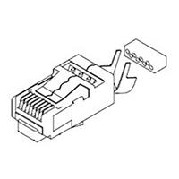 Molex 449150021 Modular Plug, Category 6, Long Body, Shielded, 8/8, with Strain Relief
