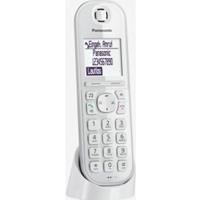 Panasonic KX-TGQ200GW Schnurloses Telefon VoIP Babyphone, Freisprechen Beleuchtetes Display Weiß