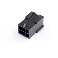 Molex 430200601 Micro-Fit 3.0 Plug Housing, Dual Row, 6 Circuits, UL 94V-0, Low-Halogen, Black