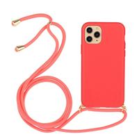 Lunso Backcover hoes met koord - iPhone 12 Pro Max - Rood