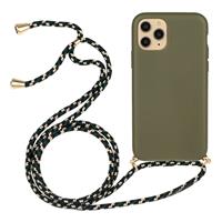 Lunso Backcover hoes met koord - iPhone 13 - Army Groen