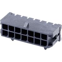 Molex 430451400 Micro-Fit 3.0 Right-Angle Header, 3.00mm Pitch, Dual Row, 14 Circuits, with Snap-in Plastic Peg PCB Lock,