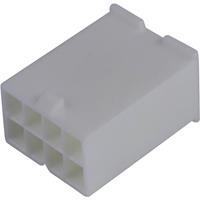 Molex 39013089 Mini-Fit Jr. Plug Housing, Dual Row, 8 Circuits, UL 94V-0, without Panel Mounting Ears, Natural