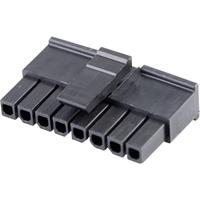 Molex 436450800 Micro-Fit 3.0 Receptacle Housing, Single Row, 8 Circuits, UL 94V-0, Black