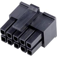 Molex 430251000 Micro-Fit 3.0 Receptacle Housing, Dual Row, 10 Circuits, UL 94V-0, Low-Halogen, Black