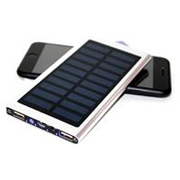 Stuff Certified Externe 30.000mAh Solar Charger Powerbank Zonnepaneel Noodaccu Batterij Oplader Zon Zilver