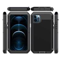 R-JUST iPhone SE (2020) 360° Full Body Case Tank Hoesje + Screenprotector - Shockproof Cover Metaal Zwart