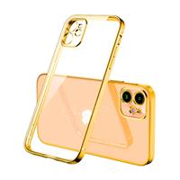 PUGB iPhone 11 Pro Max Hoesje Luxe Frame Bumper - Case Cover Silicone TPU Anti-Shock Goud