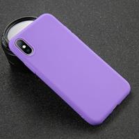 USLION iPhone 8 Plus Ultraslim Silicone Hoesje TPU Case Cover Paars