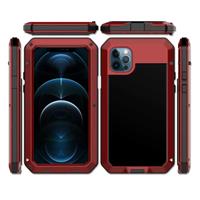 R-JUST iPhone 7 Plus 360° Full Body Case Tank Hoesje + Screenprotector - Shockproof Cover Metaal Rood