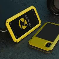 R-JUST iPhone 12 Pro Max 360° Full Body Case Tank Hoesje + Screenprotector - Shockproof Cover Geel