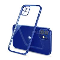 PUGB iPhone 11 Pro Hoesje Luxe Frame Bumper - Case Cover Silicone TPU Anti-Shock Blauw