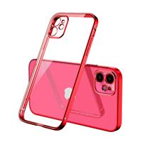 PUGB iPhone 11 Hoesje Luxe Frame Bumper - Case Cover Silicone TPU Anti-Shock Rood